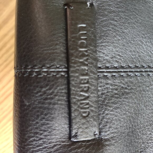 Lucky Brand - black leather crossbody satchel bag with tassels - Picture 4 of 6